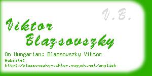 viktor blazsovszky business card